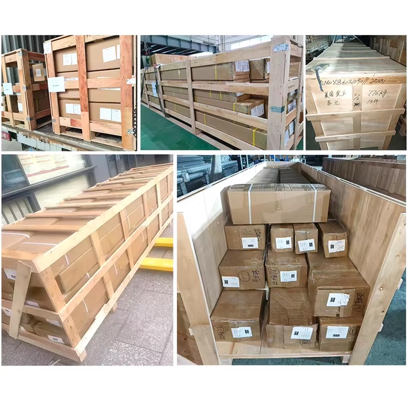 Pergola kit components protected in wood export crates for shipping